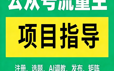 服务项目4期｜微信公众号流量主项目指导