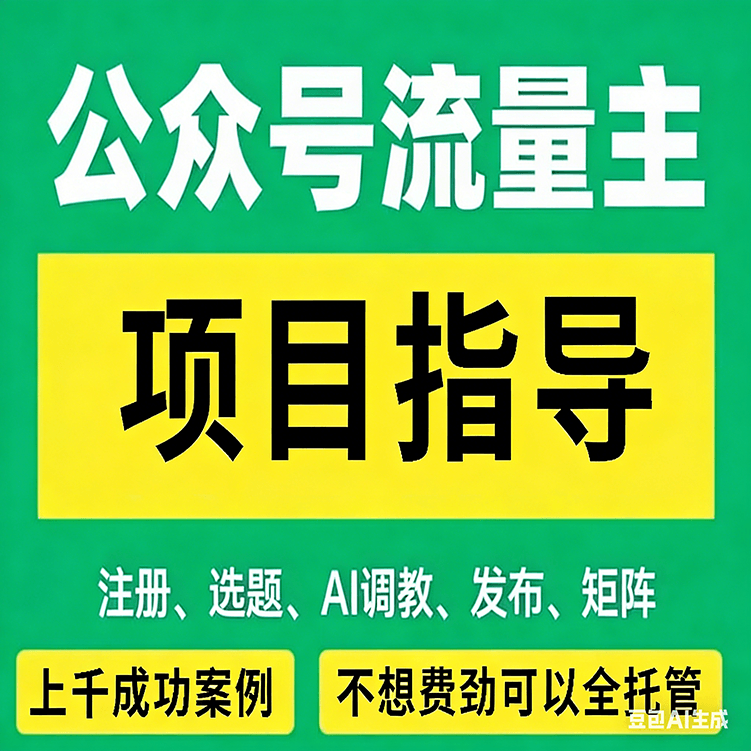 服务项目4期|微信公众号流量主项目指导