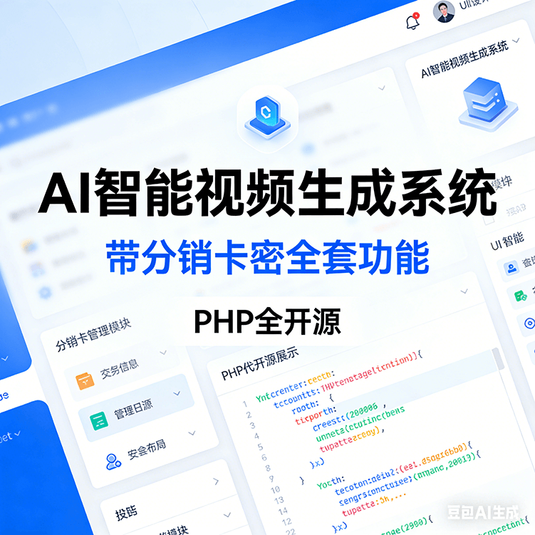 AI 智能视频生成系统  带分销卡密全套功能  PHP全开源